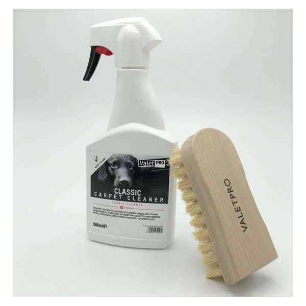 Valet Pro- Classic Carpet Cleaner-Tapijtreiniging-inhoud:500 ml- totale set met handige borstel