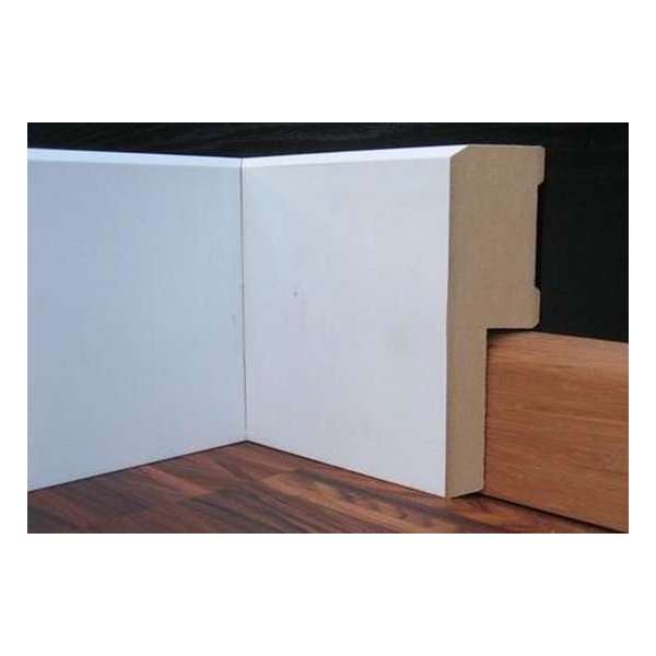 Overschilderbaar  MDF Klassieke Plint 85x22 mm met uitsparing (12 m)