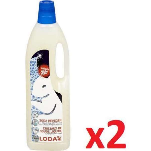 LODA Soda Reiniger - Ontvetter Geschikt Om Aanrecht Tegels Chroom .. Te Reinigen - 750ml x 2