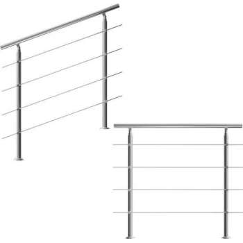 Monzana Trapleuning - Roestvrij staal - 120 cm - 4 Stutten