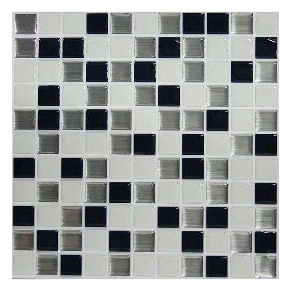 Roommates Sticktiles Mosaic 27 X 27 Cm Pvc Zwart/wit 4 Stuks