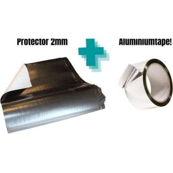 Ondervloer voor laminaat en parket - 3 in 1 - Premium Black Protector 2mm - Gratis aluminiumtape - per rol 25 m²