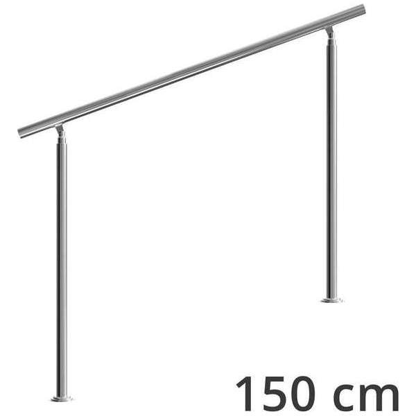 Monzana trapleuning edelstaal – 150 cm zonder spijlen – balustrade