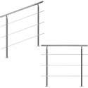 Monzana Trapleuning - Roestvrij staal - 120 cm - 3 Stutten