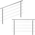 Monzana Trapleuning - Roestvrij staal - 160 cm - 4 Stutten