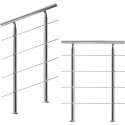 Monzana Trapleuning - Roestvrij staal - 80 cm - 4 Stutten