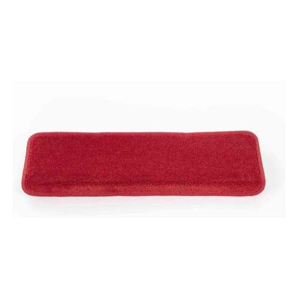 Rechte trapmat Velours rood set 15 stuks