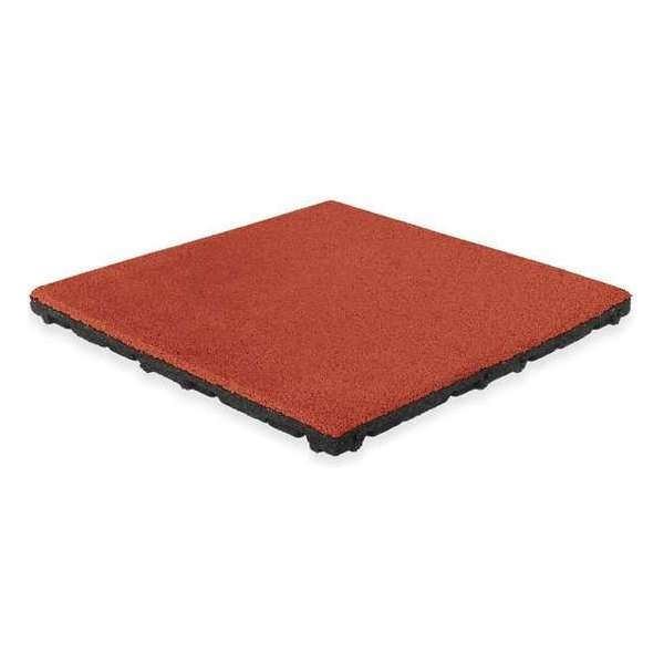 Rubber tegel met EPDM toplaag - 50 x 50 cm - 45 mm - Rood (RAL 3016)