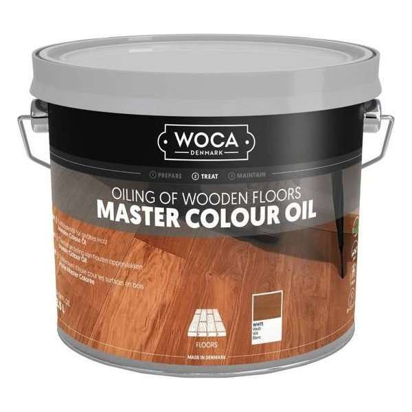 Houten Vloer Olie - Woca - Master Colour oil - Kleurenolie - wit - 2,5 L