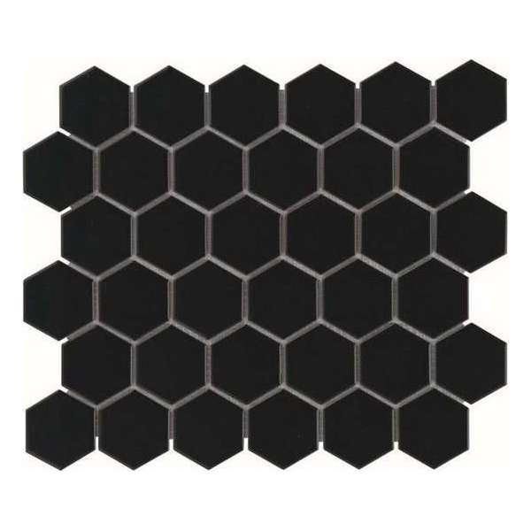 0,91m² - Mozaiek Tegels -  Barcelona Hexagon Zwart 5,1x5,9