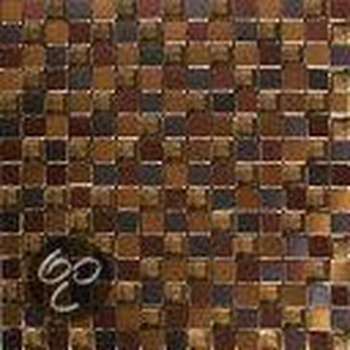 Alfa Mosaico Mozaiek Acero goud/zilver/brons look mix glas/rvs 1,8x1,8x0,8 cm -  Mix, Goud, Zilver, Brons Prijs per 1 matje.