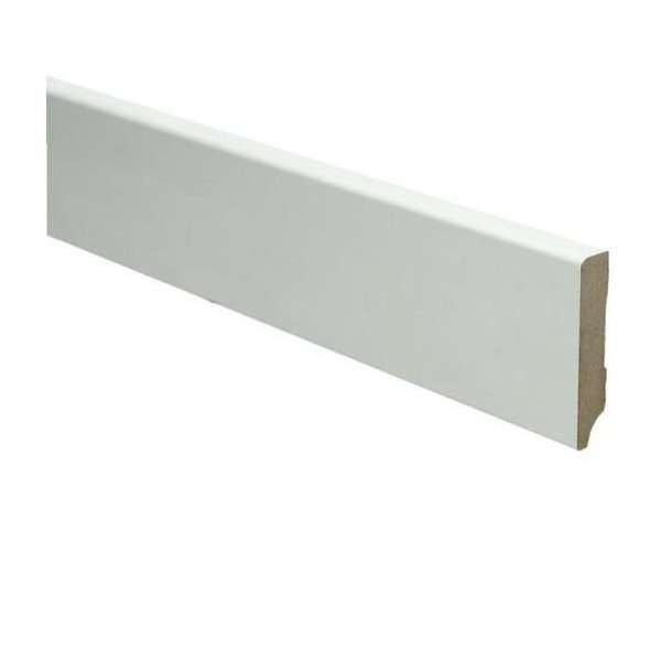 Hoge plinten - MDF - Moderne plint 55x12 mm - Wit - Voorgelakt - RAL 9010 - Per stuk 2,4m