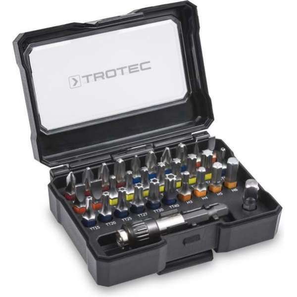 TROTEC 32 delige bit-set PSCS - Torx - Kruiskop - Gleuf - Adapter