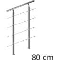 Monzana trapleuning edelstaal – 80 cm met 4 horizontale spijlen – balustrade