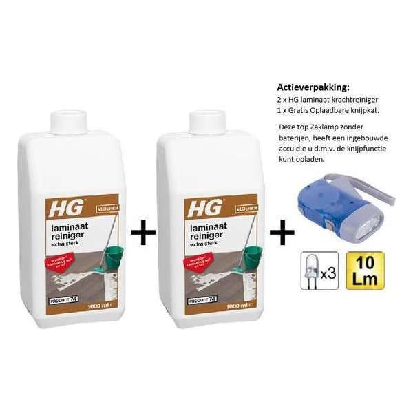 HG laminaatbeschermer (product 70)- 2 stuks - Gratis Knijpkat - Gratis Zaklamp