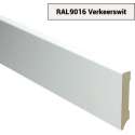 Hoge plinten - MDF - Moderne plint 90x15 mm - Wit - Voorgelakt - RAL 9016 - Per stuk 2,4m