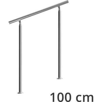 Monzana trapleuning edelstaal – 100 cm zonder spijlen – balustrade