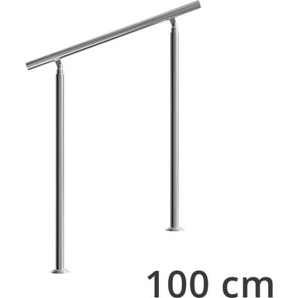 Monzana trapleuning edelstaal – 100 cm zonder spijlen – balustrade