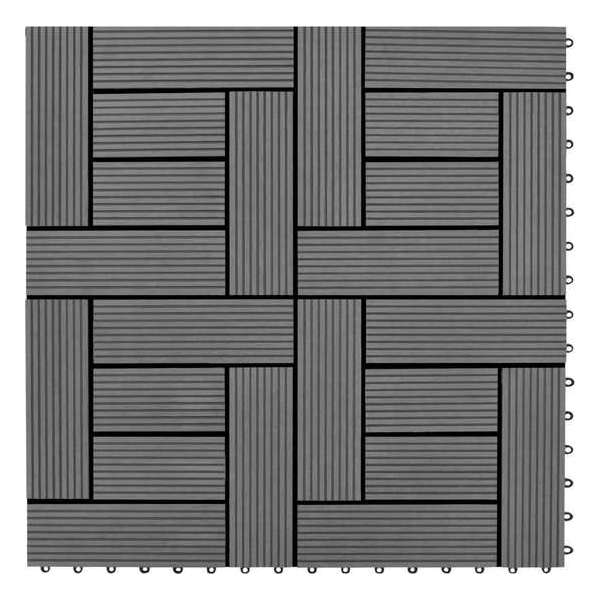 22 st Terrastegels 30x30 cm 2 m² HKC grijs