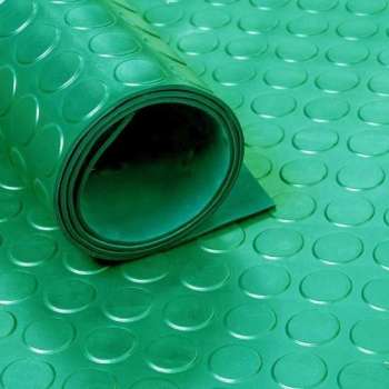 Rubber loper per meter bestelbaar - rubbermat op rol Noppen 3mm groen - Breedte 120 cm - Geurloos