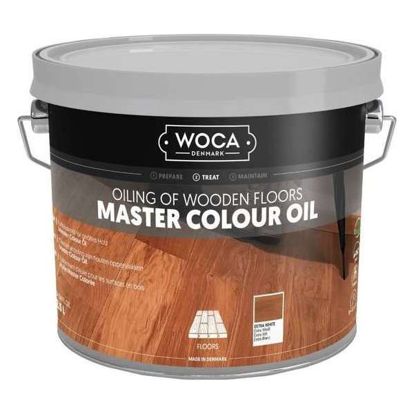 Onderhoudsolie - Woca - Master Colour oil - 118 Extra wit - 2,5 L