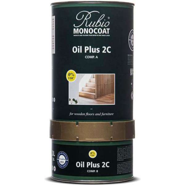 Rubio Monocoat Oil + 2C - comp. A - GOLD / metalen blik 1,3 L Kleur: Cotton White