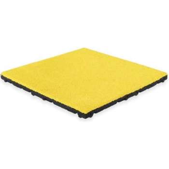 Rubber tegel met EPDM toplaag - 50 x 50 cm - 45 mm - Geel (RAL 1012)