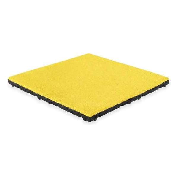 Rubber tegel met EPDM toplaag - 50 x 50 cm - 45 mm - Geel (RAL 1012)