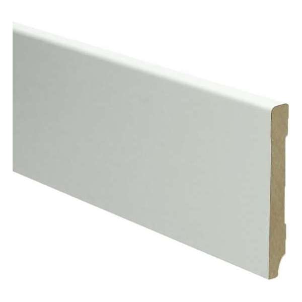 Hoge plinten - MDF - Moderne plint 90x12 mm - Wit - Voorgelakt - RAL 9010 - Per stuk 2,4m