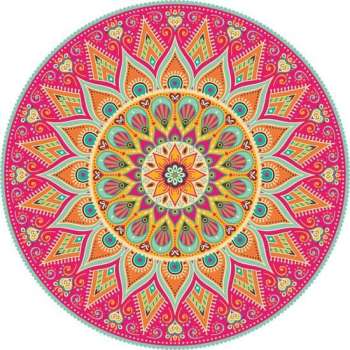 Vloerkleed vinyl rond | Mandala koraal