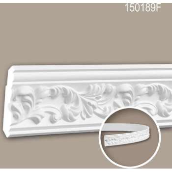 Kroonlijst 150189F Profhome Sierlijst flexibele lijst Lijstwerk rococo barok stijl wit 2 m