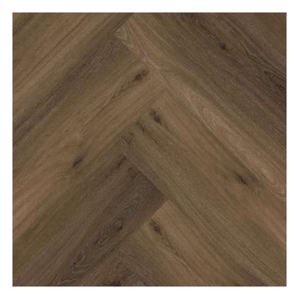 Ambiant Spigato Warm Brown 1.132 m² | Lijm PVC vloer | Visgraat look | Donker bruin