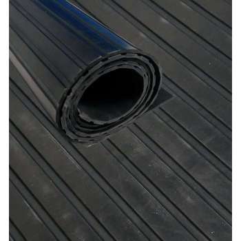 Rubbermat op Rol breedte 200 cm dikte 4,5 mm Ribbel motief - Per meter