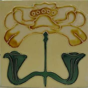 Keramische tegels - Art Nouveau tegel bloemen - Set van 10