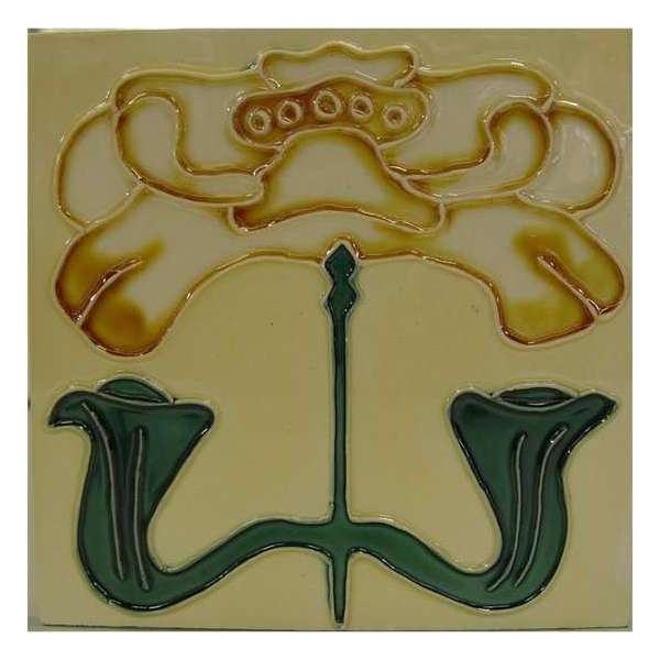 Keramische tegels - Art Nouveau tegel bloemen - Set van 10