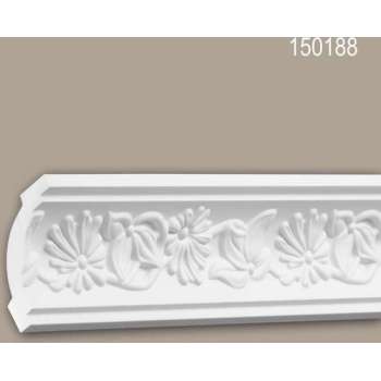 Kroonlijst 150188 Profhome Sierlijst Lijstwerk rococo barok stijl wit 2 m