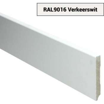 Hoge plinten - MDF - Moderne plint 90x12 mm - Wit - Voorgelakt - RAL 9016 - Per stuk 2,4m