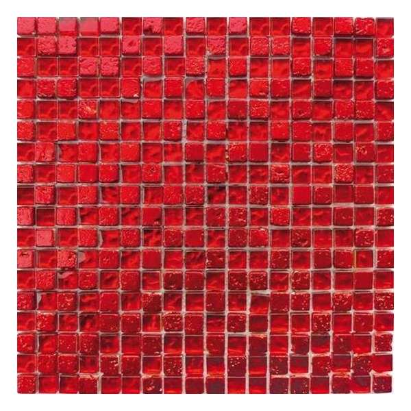 Alfa Mosaico Mozaiek Fantasia mix rood travertine/glas 1,5x1,5x0,8 cm -  Mix, Rood Prijs per 1 matje.