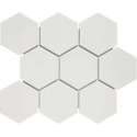 0,76m² - Mozaiek Tegels - Barcelona Hexagon Wit Mat 9,5x11