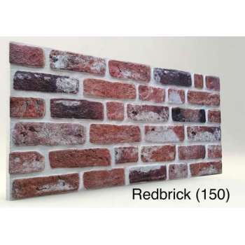 4 x 3D Wandpanelen (2m2), REDBRICKS, bakstenen effect, steenstrips, gevelbekleding binnen/buiten,EPS,piepschuim