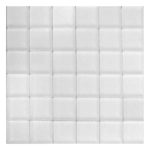 Alfa Mosaico Mozaiek Invierno mat wit glas 4,8x4,8x0,8 cm -  Wit Prijs per 1 matje.