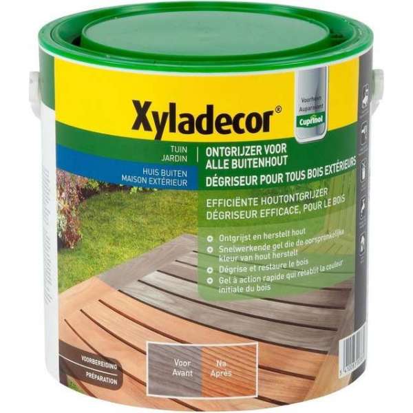 Xyladecor Ontgrijzer voor alle Buitenhout - Houtontgrijzer - Kleurloos - 2,5L