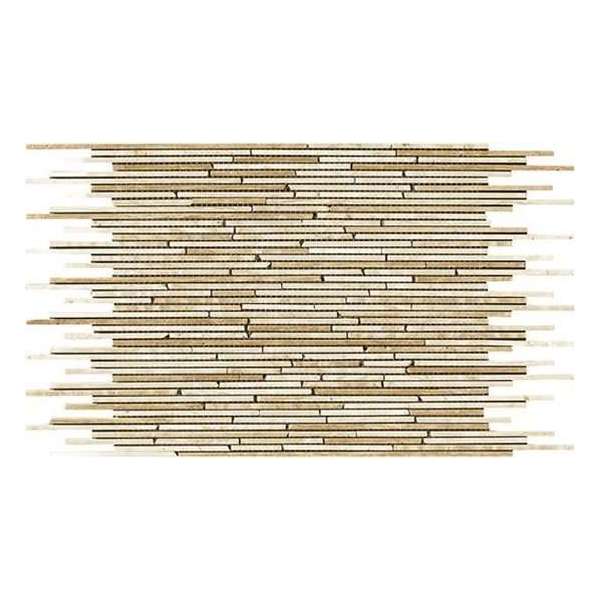 Alfa Mosaico Mozaiek Mármol mix beige marmer sticks (interlock)  -  Mix, Beige Prijs per 1 matje.