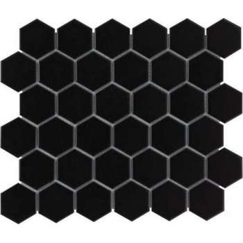 0,91m² - Mozaiek Tegels - Barcelona Hexagon Zwart Mat 5,1x5,9