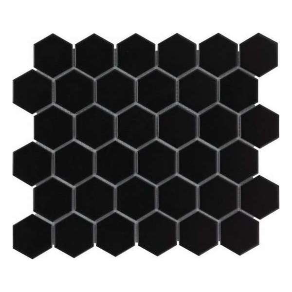 0,91m² - Mozaiek Tegels - Barcelona Hexagon Zwart Mat 5,1x5,9