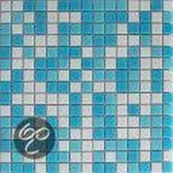 Alberello Mozaiek Glas mix wit/blauw 2,0x2,0x0,4 cm -  Mix, Wit, blauw Prijs per 1,39 m2.