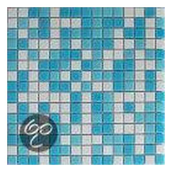 Alberello Mozaiek Glas mix wit/blauw 2,0x2,0x0,4 cm -  Mix, Wit, blauw Prijs per 1,39 m2.