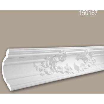 Kroonlijst 150167 Profhome Sierlijst Lijstwerk rococo barok stijl wit 2 m