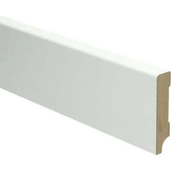 Hoge plinten - MDF - Moderne plint 70x15 mm - Wit - Voorgelakt - RAL 9010 - Per stuk 2,4m