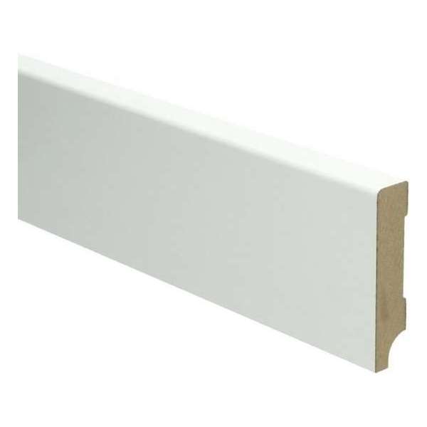 Hoge plinten - MDF - Moderne plint 70x15 mm - Wit - Voorgelakt - RAL 9010 - Per stuk 2,4m